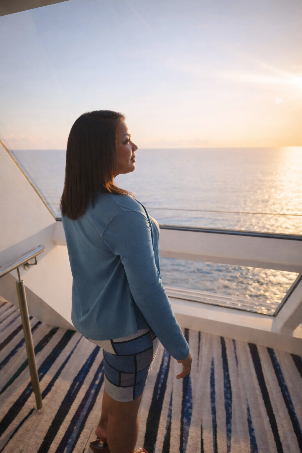 Ms. Karen Morris looking out at the sea